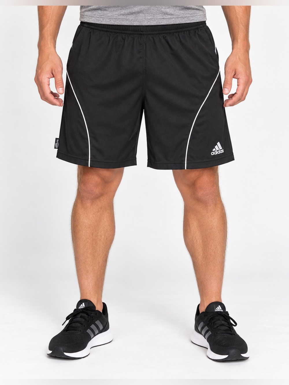Adidas Clima365 Men’s XL Black Athletic Shorts White Piping Training Running